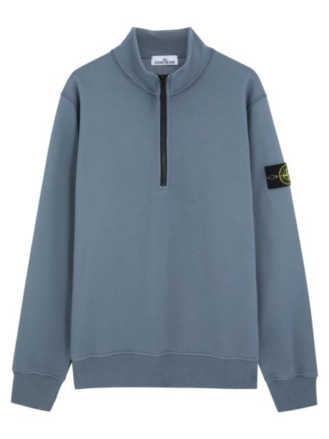 Stone Island Badge Half-zip Cotton Sweatshirt