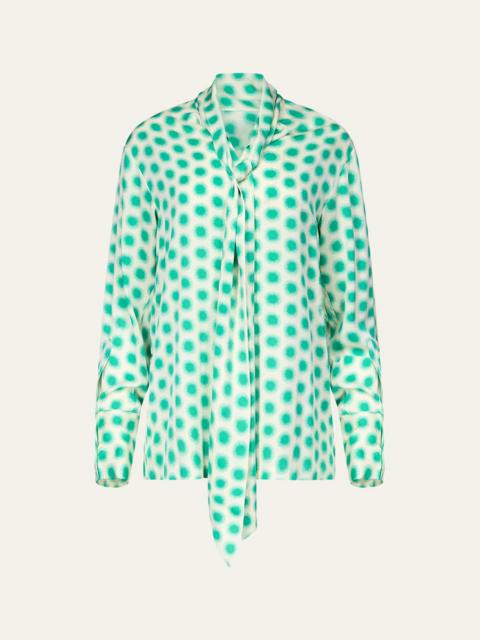 DIANE VON FURSTENBERG x Henry Zankov Eldridge Oversized Sunburst Tie-Neck Top