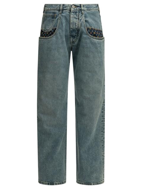 Maison Margiela Maison Margiela Boyfriend Paisley Wide-leg Jeans Light Blue