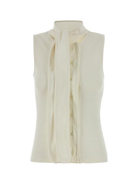 Lemaire White stretch cotton blend vest