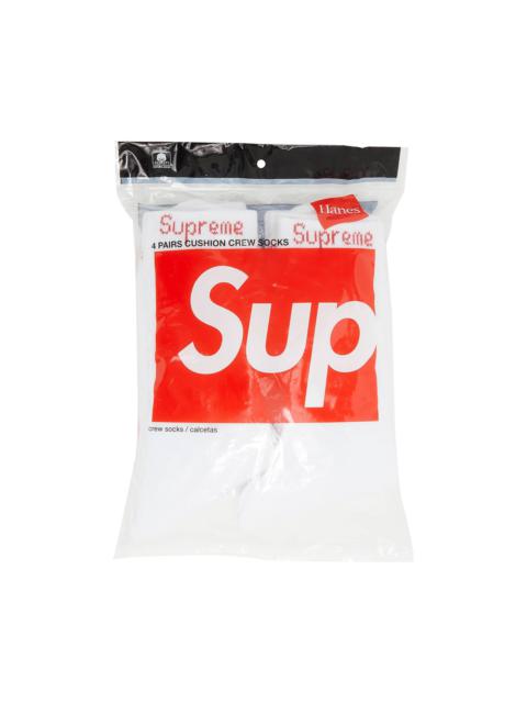 Supreme x Hanes Crew Socks (4 Pack) 'White'