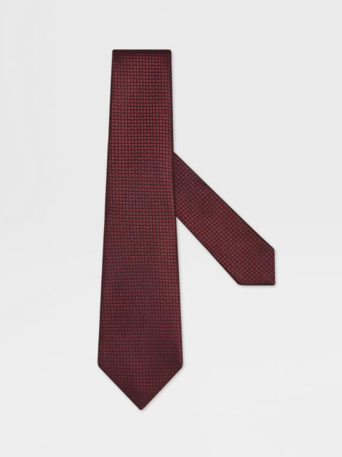 ZEGNA BURGUNDY SILK TIE
