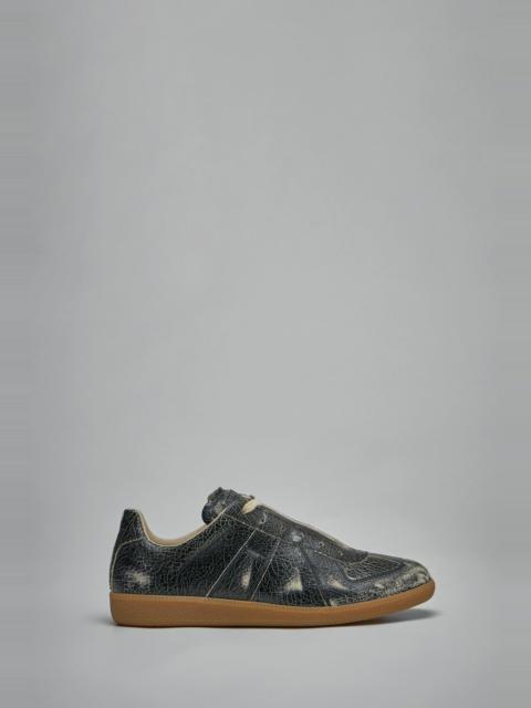 Maison Margiela Replica Distressed Cracked-Leather Sneakers