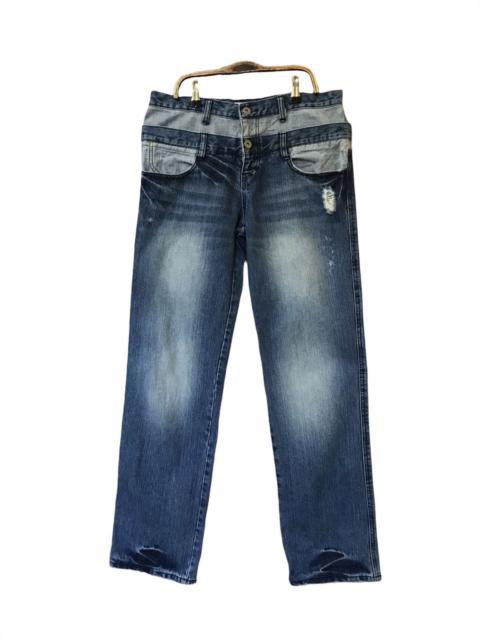 Other Designers Distressed Denim - Japanese 179/WG Nicole Club Double Waist Distressed Jeans
