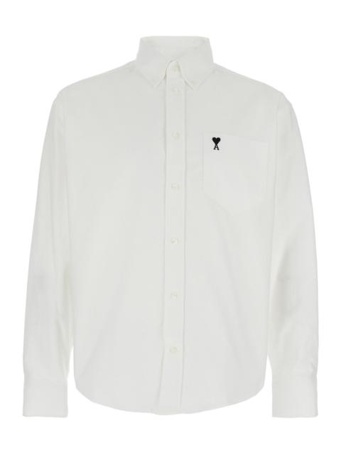 AMI Paris Ami Paris Men White Shirt With Logo On The Front In Cotton Man