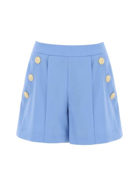 Button Embellished Pleated Shorts