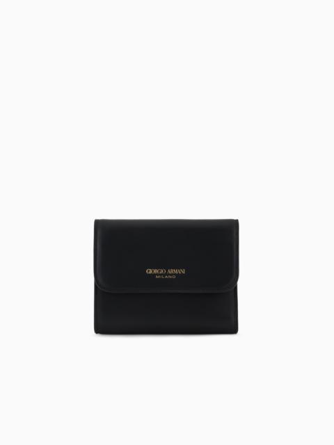 GIORGIO ARMANI LEATHER TRIFOLD WALLET