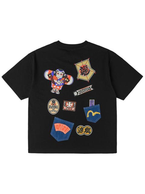 EVISU Japanese Kite Denim Patch Pocket T-shirt