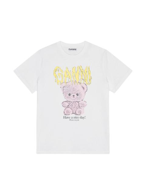 GANNI Teddy organic cotton t-shirt