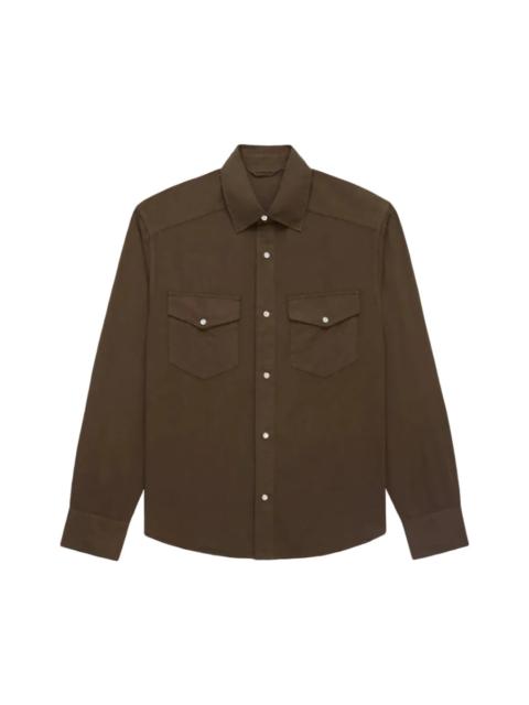 3sixteen Snap Western Shirt Mocha Garment Dye