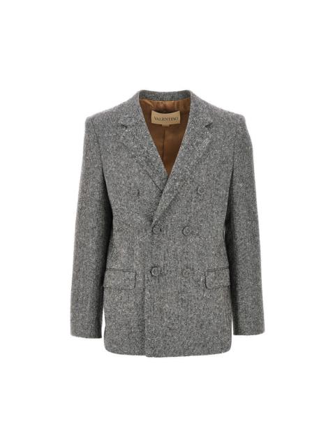 Valentino NATTÉ BUTTONED WOOL DOUBLE-BREASTED JACKET