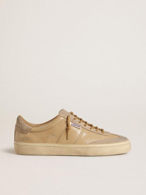 Golden Goose Men's Soul Star in beige naplak with beige suede heel tab