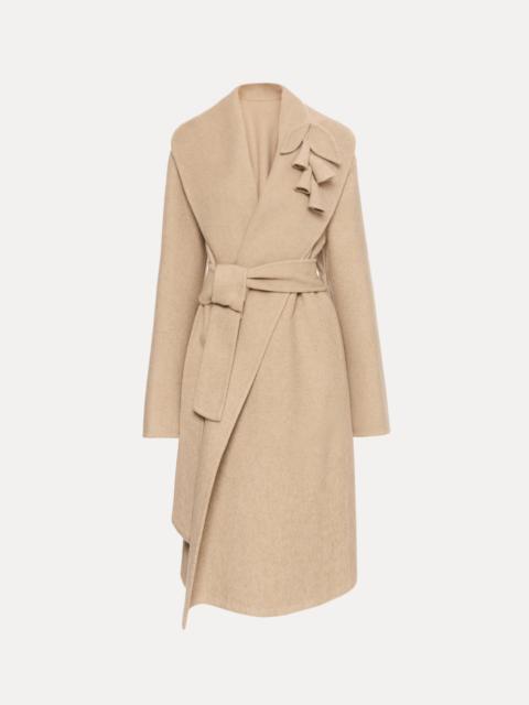 Oscar de la Renta FOXGLOVE EMBROIDERED WOOL COAT