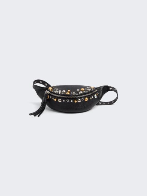 Valentino Nellcôte Belt Bag In Grainy Calfskin Black
