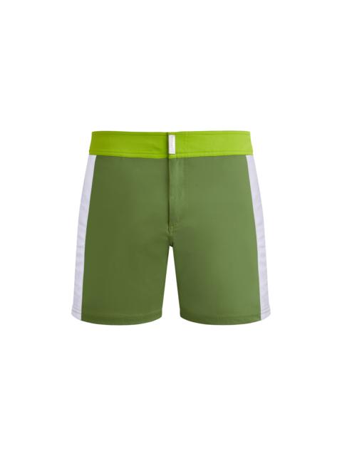 Vilebrequin Men Stretch Swim Trunks Flat Belt Color Block