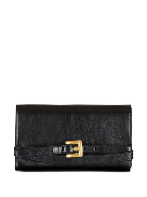 Balmain "Shuffle" Wallet On Chain Crinkled Leather