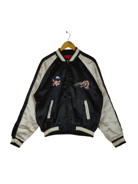 Other Designers Vintage DISTRESSED SUKAJAN Embroidery Dragon Jacket Large