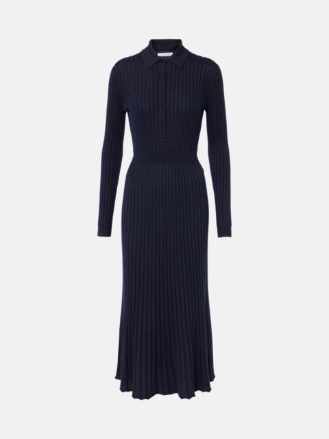 GABRIELA HEARST Ardor ribbed-knit cashmere and silk polo dress