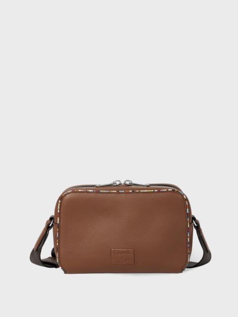 Paul Smith Tan Leather 'Signature Stripe' Piping Flight Bag