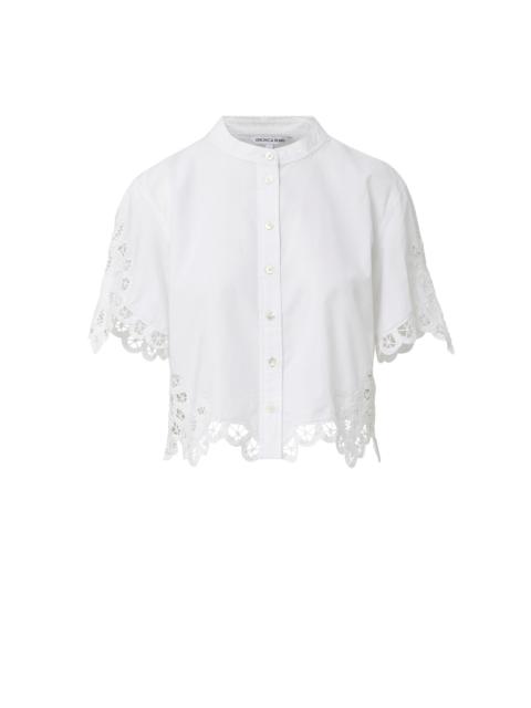 VERONICA BEARD ALECK LACE BUTTON-DOWN SHIRT