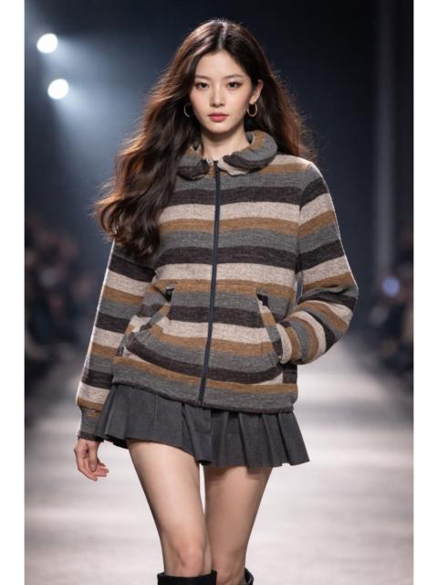 ISSEY MIYAKE Issey Miyake Mercibeaucoup Striped Hoodie Jacket