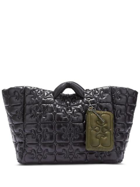 GANNI Ganni Logo-quilted Tote Bag