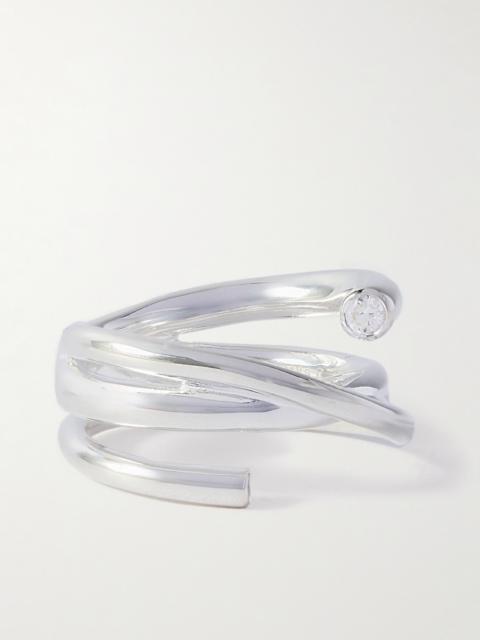 Completedworks Silver-plated Recycled Silver Cubic Zirconia Ring