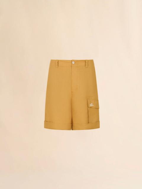 Marni YELLOW RAMIE CARGO SHORTS WITH MARNI WAVE LOGO