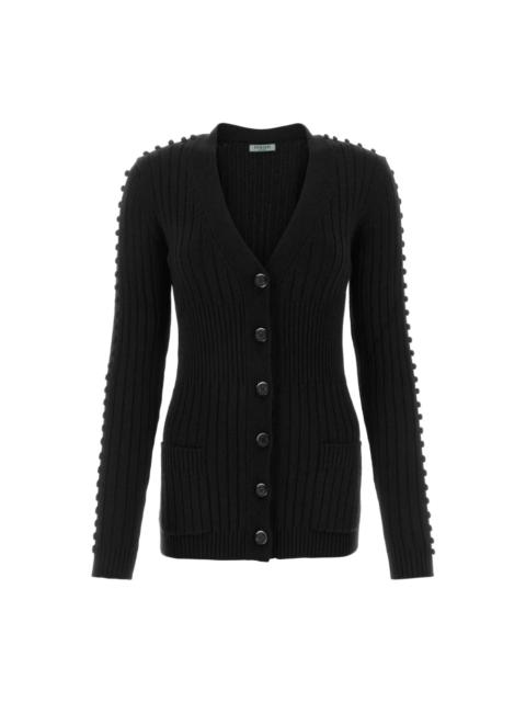 BLACK WOOL CARDIGAN