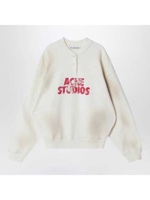 Acne Studios Acne Studios Fleece Logo Sweatshirt Off White Women