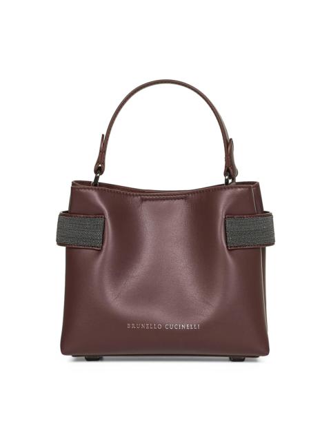 Brunello Cucinelli Burgundy Essence small top-handle bag