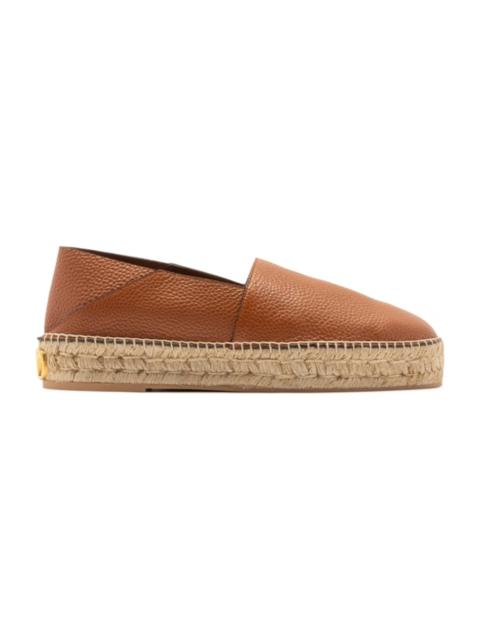 Valentino Garavani Logo-plaque Leather Espadrilles