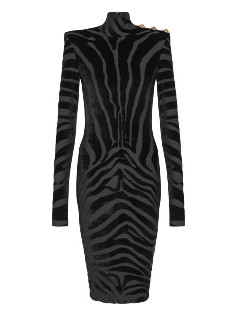 Balmain zebra-print midi dress