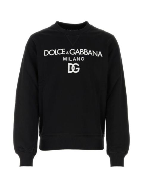 Dolce & Gabbana Man Black Cotton Sweatshirt