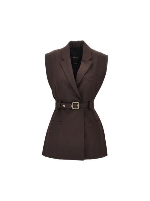 PINKO Pinko Gabardine Vest with Belt Brown