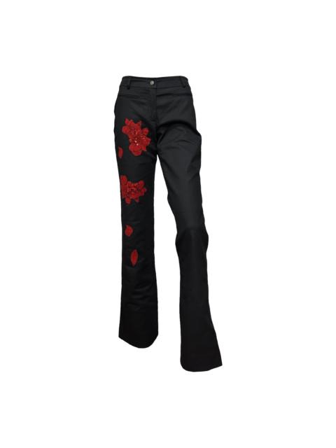 Dior CHRISTIAN DIOR 2002 Floral Embroidered Flared Trousers