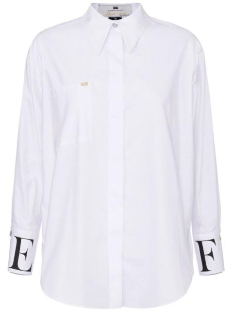 ELISABETTA FRANCHI logo-print cotton shirt