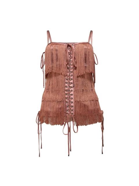 Dolce & Gabbana DOLCE&GABBANA Fall Winter 2003 Fringed Lace-Up Corset Bustier