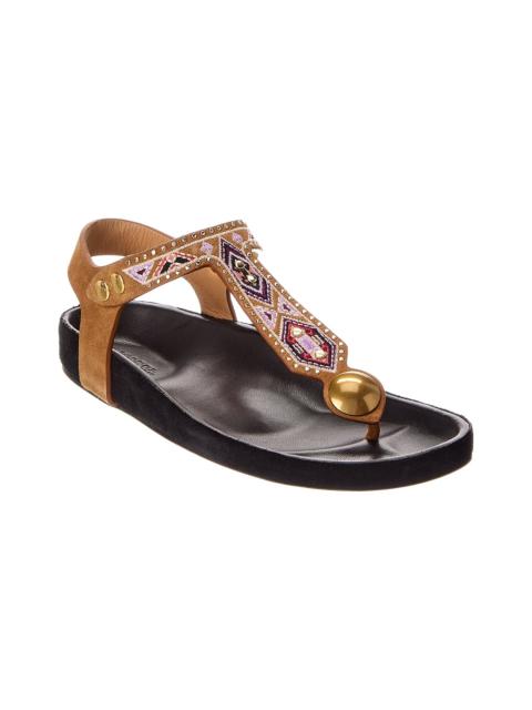 Isabel Marant Isabel Marant Enore Embroidered Suede Sandal