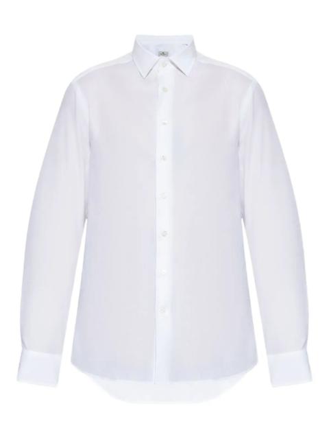 Etro Etro Men Cotton Jacquard Shirt With Gecko Motif