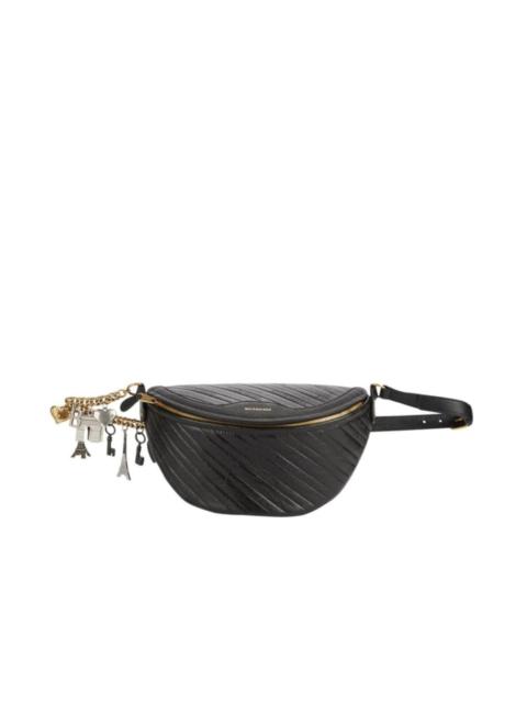 Black Leather Souvenir Belt Bag