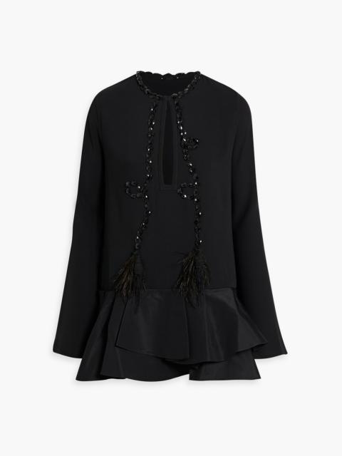 Johanna Ortiz Grace and Power embellished crepe and taffeta mini dress