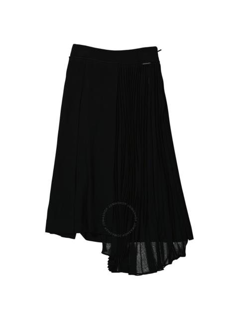 Moncler Ladies Black Asymmetric Pleated Skirt