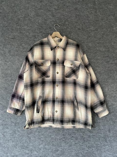 Other Designers Vintage - VINTAGE BAY LEAF SHEARLING FLANNEL JACKET 4L