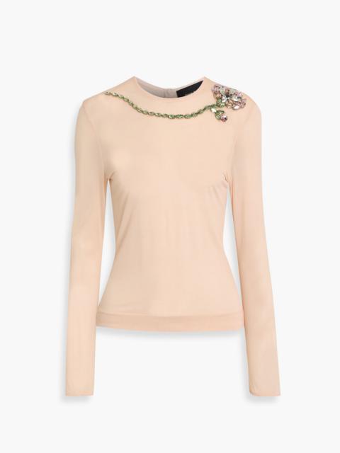 Simone Rocha Crystal-embellished jersey top