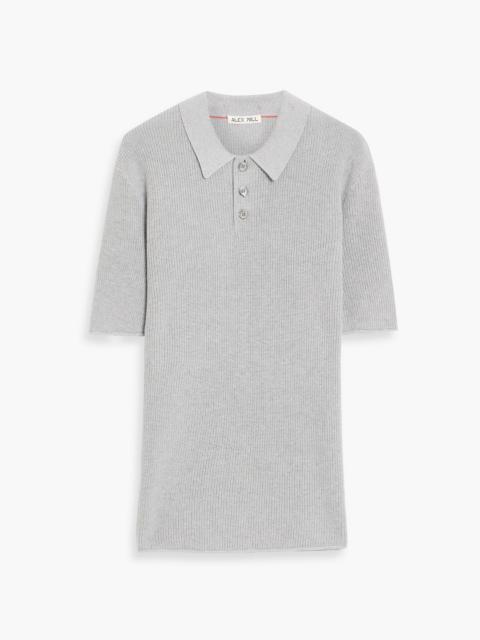 Other Designers Jayce ribbed cotton and linen-blend polo shirt