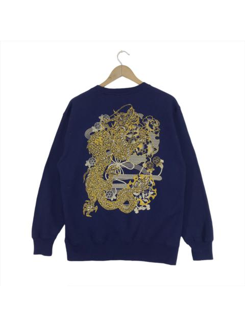 Other Designers Japanese Brand - Vintage Sukajan Crew Neck Sweatshirt Big Logo Sukajan Dragon
