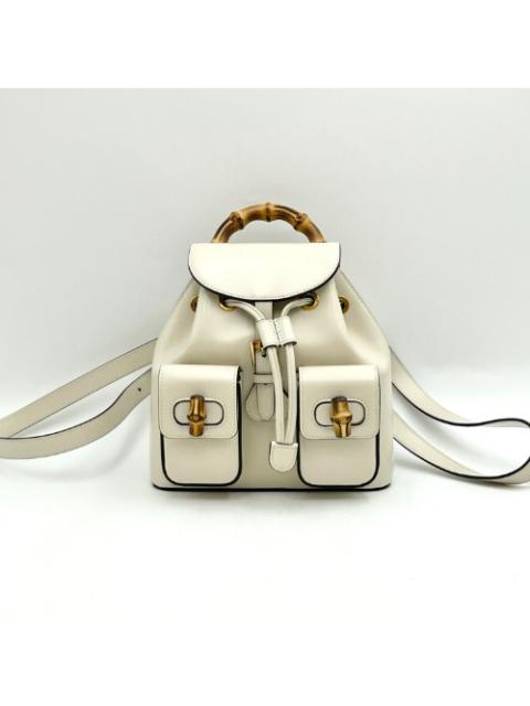 GUCCI Gucci Ivory Bamboo Backpack 702101