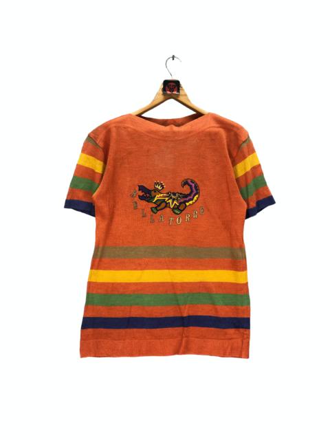 Other Designers Japanese Brand - BELLA TORRE EMBROIDERED LOGO KNITTED SS SHIRT #7248-121