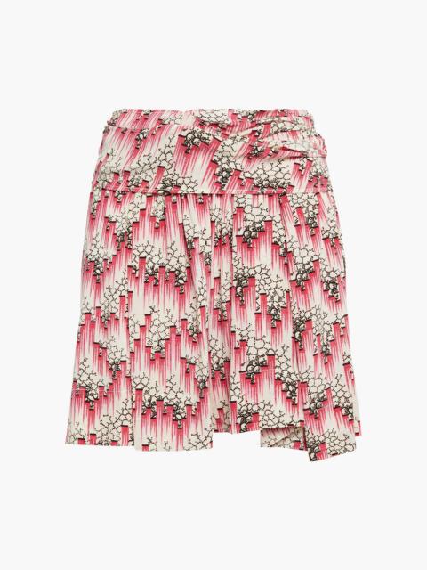Isabel Marant Roxana draped printed stretch-silk mini skirt
